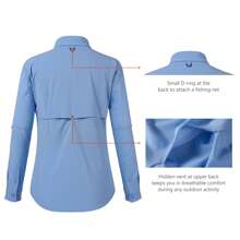 Women's UPF 50 Long Sleeve Fishing Button Down Shirt Performance Quick Dry FS21W - Carolina - 查看 4