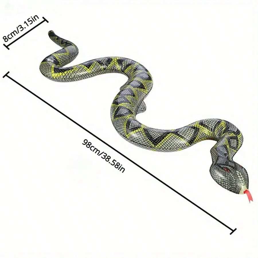 Festive Inflatable Snake Pool Toy: Fun And Novelty Garden Decoration For Summer Pool Party Pranks - Ages 14 And Up - PVC - Multicolor - View 1