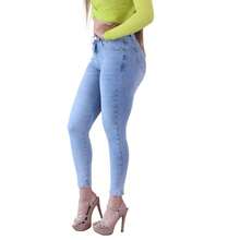 Solid Slant Pocket Skinny Jeans - Blue - View 2