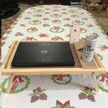 Mesa De Servicio Plegable Para Laptop Con Portavaso Fijo - Café integral - Ver 2