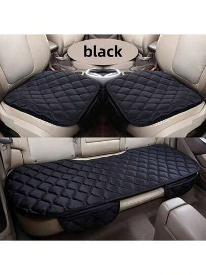 3pcs/Set Comfortable Plush Car Seat Covers, Thick Seat Cushion, Auto Accessories