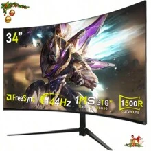 GAWFOLK 32 Large Curved Screen, Exclusive Computer Monitor For E-Sports Games, 1500R PC Screen 165hz 3440x1440, Curved Computer Screen, Support FreeSync, Support Wall Mounting, The Best Gift For Boyfriend, Husband And Dad, Must-Have Gift For Christmas Carnival