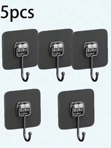 10pcs/Set 5pcs Sticky Wall Damage-Free Hooks, Key Damage-Free Hooks, Clothes Hangers, Bathroom Damage-Free Hooks, Waterproof Adhesive Damage-Free Hooks, Suitable For Bathroom, Bedroom, Entryway