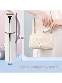 Depiladora Eléctrica Facial Recargable con Luz LED - Diseño Ergonómico Portátil para Cejas/Labios/Mejillas, Cabezal Suave con Reducción de Dolor, Ideal para Viaje y Uso Diario - Blanco - Ver 6
