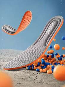 1 Pair Cushioned Soft Insoles For Sports Running Shoes, Breathable Shock-Absorbing Elastic Unisex Massage Insoles