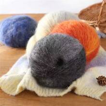 3 Pcs Oil Painting Gradient Mohair Yarn, 150g Handmade Knitted Oil Painting Style Mohair Yarn, Dye Lot Mohair Yarn Sections For Shawl Cardigan - 3 Packs - View 5