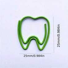 20pcs Colorful Tooth-Shaped Paper Clips,Dental-Shaped Paper Clips- Fun Office Supplies For Dentists & Bookmarks, Cute Tooth Design Document Organizers Gifts - Multicolor - View 3