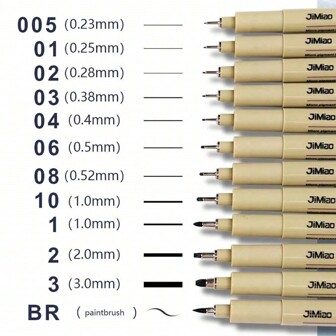 6 piezas/9 piezas/12 piezas Bolígrafos delineadores, bolígrafos de dibujo artístico, bolígrafos de diseño arquitectónico, bolígrafos de jeringa para dibujo y boceto