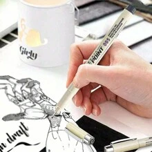 6 支/9 支/12 支轮廓笔、艺术绘图笔、建筑设计笔、素描绘图注射器笔 - 黑色 - 查看 5