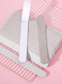 50 stuks, 100/180/240 grit vervangbare nagelvijlset, elliptische nagelvijlen, herbruikbare roestvrijstalen basisbordvijlen voor nagels, voor manicure