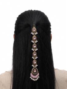 1 件时尚流苏头链，阿拉伯宫廷风格，适合节日和派对 - 氧化鍍金 - 查看 3