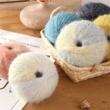 3 Pcs Oil Painting Gradient Mohair Yarn, 150g Handmade Knitted Oil Painting Style Mohair Yarn, Dye Lot Mohair Yarn Sections For Shawl Cardigan - 3 Packs - View 11