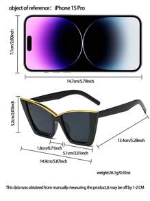 1pc Women Casual Glasses, Suitable For Daily Commute, Decor & Street Photography