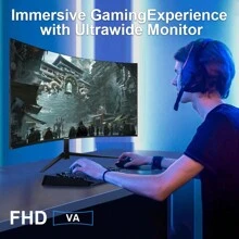 A Must-Buy 34-Inch Ultra-Large Curved Gaming Monitor For Christmas Carnival, 4K HD Picture Quality, 144HZ High Refresh Rate Combined With 1500R Perfect Curvature, Bringing You Unprecedented Visual Shock. Whether It's Gaming, Working, Or Playing, It's A Great Choice. Christmas Carnival Must Be Purchased, Playing Games And Watching Movies Are Excellent, And Sending Husbands And Boyfriends To Dads