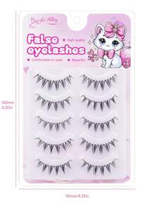 5 对动漫主题自然交叉假睫毛，睫毛延长，使睫毛更浓密、卷曲、蓬松、细腻，6 毫米/12 毫米长度，甜美大眼睛，适合派对、约会、化妆工具 - 尖尾漫畫款 - 查看 7