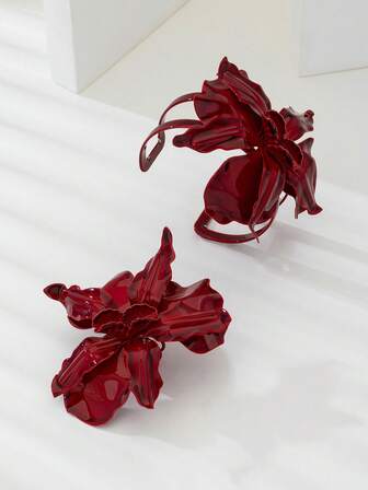 1 set Burgundy smycken bukett Smyckesset för kvinnor, moderingar & armband för fest eller streetwear