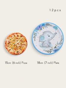24/12 piezas, platos de papel desechables, platos de papel con diseño de elefante/elefante bebé, platos para comida, tema de elefante bebé/globo, platos de papel de 7 pulgadas, platos de papel de 9 pulgadas, accesorios para fiestas, decoraciones, para usar en fiestas, barbacoas, picnics, celebraciones, fiestas, campamentos, regalos para mamá, fiestas temáticas de cumpleaños y juegos de comida, pañuelos, vasos de papel, decoración del hogar, suministros para fiestas, bandejas, platos para postre, tartas de cumpleaños