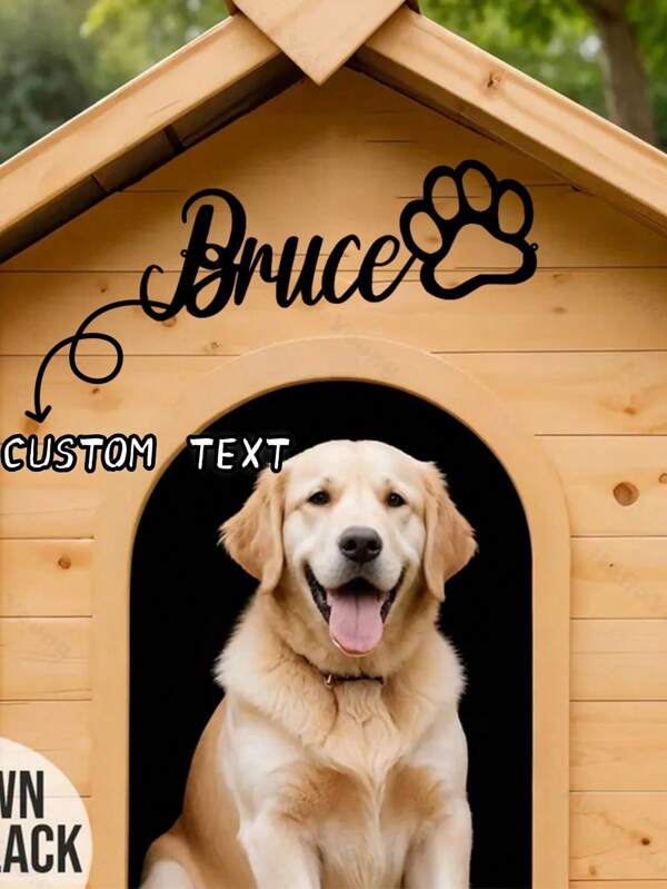 1 pièce, Plaque personnalisée pour chien, 4 tailles au choix, cadeau pour les propriétaires d'animaux de compagnie, décoration de niche à chien, panneau de chenil, panneau de cage à chien, panneau de niche à chien. Facile à installer sans électricité.