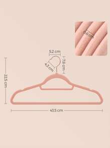 SONGMICS Percha de Terciopelo, Juego de 50, Antideslizantes, con Barra Corbata y Gancho Oro Rosa, 0,6 cm Espesor, Ahorra Espacio, 43,5 cm Largo, para Abrigo Vestido Pantalón, Blanco - Pink - Übersicht 7