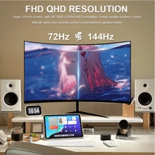 A Must-Buy 34-Inch Ultra-Large Curved Gaming Monitor For Christmas Carnival, 4K HD Picture Quality, 144HZ High Refresh Rate Combined With 1500R Perfect Curvature, Bringing You Unprecedented Visual Shock. Whether It's Gaming, Working, Or Playing, It's A Great Choice. Christmas Carnival Must Be Purchased, Playing Games And Watching Movies Are Excellent, And Sending Husbands And Boyfriends To Dads