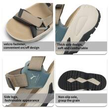 Puma 男女通用 Traek Lite 户外旅行沙滩凉鞋，舒适一脚蹬鞋 389075-07 - 米白色熱帶湖藍-杏仁糖色 - 查看 4