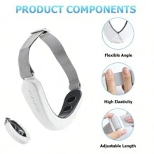 Masajeador eléctrico para cara y cuello con 5 modos y 12 niveles ajustables, apto para uso doméstico y de viaje, regalo ideal para vacaciones - Blanco - Ver 7