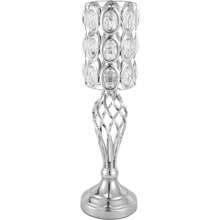 CNCEST 婚礼花瓶用于中心装饰 银色中心装饰用于婚礼 带水晶珠 散装中心装饰用于桌面 19.7 英寸高金属桌面花架 适用于婚礼生日、活动、家居装饰（银色/金色）、婚礼装饰、中心装饰、桌面装饰、派对