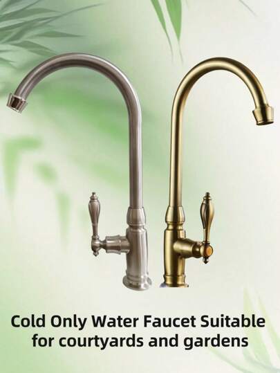 1 adet Bronz Tek Kollu Tek Delikli Soğuk Su Musluğu, Balkon, Bahçe, Mutfak, Paspas, Yüzme Havuzu ve Diğer Kullanım Alanları İçin Uygundur.