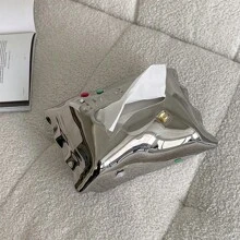 Une boîte à mouchoirs en céramique de style Ins, décorée de strass et de motifs candy. Boîte de rangement pour mouchoirs au design unique et travail tridimensionnel, décorative pour la maison