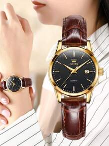 OLEVS. 1 件优雅防水女士手表，带日期，商务手表适合工作场合，时尚女士腕表适合日常佩戴 - 均碼 - 查看 2