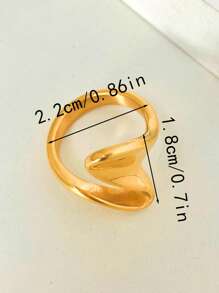 Mazuer 1 pieza Anillo de acero inoxidable asimétrico minimalista con estilo vintage como regalo de cita, joyería para fiesta de vacaciones