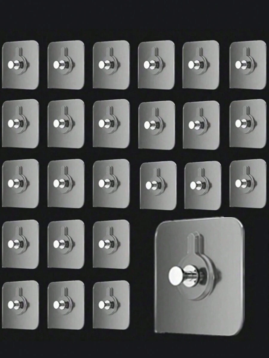 1/10/20/30 Peças Ganchos Adesivos Sem Furos, Ganchos Adesivos Montados na Parede Sem Danos para Quadros, Relógios, Cabaças, Organizador Sobre a Porta, Gancho para Roupas, Cabide de Parede, Gancho Adesivo de Parede, Organizador de Parede, Conjunto de Cabides, Moldura de Foto de Parede - 50 estilo grosso de seda - Visão 1