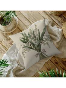 2pcs Floral Series Polyester Short Plush Throw Pillow Covers, New Popular Designs - Multicolor - View 6