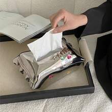 Une boîte à mouchoirs en céramique de style Ins, décorée de strass et de motifs candy. Boîte de rangement pour mouchoirs au design unique et travail tridimensionnel, décorative pour la maison