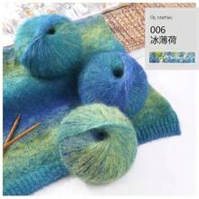 3 Pcs Oil Painting Gradient Mohair Yarn, 150g Handmade Knitted Oil Painting Style Mohair Yarn, Dye Lot Mohair Yarn Sections For Shawl Cardigan - 3 Packs - View 18