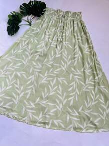 Steve Store Women's Fashion Viscose Fabric Skirt With Lining, Has Pocket And Slit On The Sides - verde bebe - 查看 2