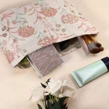 Bargains Zipper Floral Travel Canvas Makeup Bag Pink 8.46"X6.69" 1 Pc32rqwefd,Boho Vibes - 1 - View 3