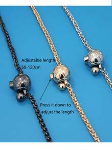 1 件可调节优雅金色球链金属包链钱包链替换包带女士单肩包斜挎包链带钱包配件可调节多功能适用于包包手机壳旅行配件定制您的风格赠送朋友节日礼物母亲节礼物 - 金色 - 查看 6