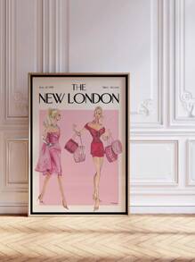 Affiche vintage de mode, couverture de magazine, imprimés girly rétro, impression murale des années 70, art mural esthétique, art preppy, art mural rose, décoration mignonne, décoration moderne de la maison, pour le salon, la chambre à coucher, sans cadre