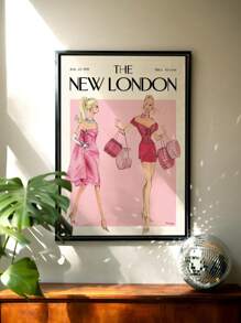 Affiche vintage de mode, couverture de magazine, imprimés girly rétro, impression murale des années 70, art mural esthétique, art preppy, art mural rose, décoration mignonne, décoration moderne de la maison, pour le salon, la chambre à coucher, sans cadre