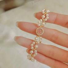 1 Stück pinker Perlen Anhänger Halskette - Französischer Hofstil - geeignet für täglichen Gebrauch von Frauen und Hochzeitspartys