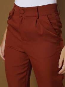 Women's Pants/Tailored Pants/Basic Pants/Elegant Pants/Skinny Pants/Blogger Pants/Fashion Pants - Rust Brown - View 7