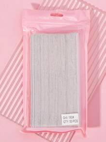50 stuks, 100/180/240 grit vervangbare nagelvijlset, elliptische nagelvijlen, herbruikbare roestvrijstalen basisbordvijlen voor nagels, voor manicure
