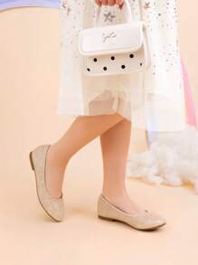 Girl'S Slip-On Mari Jane Ballerina Flat Shoes Back To School Shoes,Girls Fashionable Flat Shoes, Soft Sole Princess Shoes For Kids Students' Daily/Stage/Wedding/Dance Wear - Vàng - Xem 4