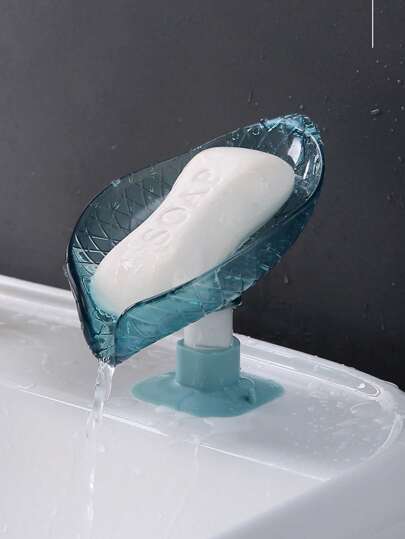 1pc Transparent PP Soap Dish With Suction Cup, No-Drill Soap Holder Rack For Home Kitchen, Bathroom