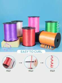 1 Roll 250 Yards Curling Ribbon, Multiple Colors Available, Suitable For Balloon Strings, Crafts, Gift Wrapping, Balloon Tying, Hair Ties, And DIY Decorations - Multicolor - View 5