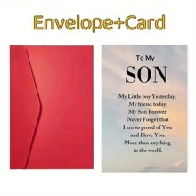 1PC Heartfelt Son's Birthday Card, 4.92 Inches X 6.93 Inches, A Sentimental Mother's Love Message, A Paper Card With An Envelope, A Birthday Wish For Any Son