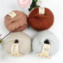 10 包羊毛混纺纱 27/21S 细线 - 非常适合手工编织披肩和夹克，每件 0.055 磅，咖啡色、奶油色和驼色 - 柔软、温暖的色调，非常适合 DIY 针织项目、手工针织服装、柔软纹理纱线 - 10件裝 - 查看 6