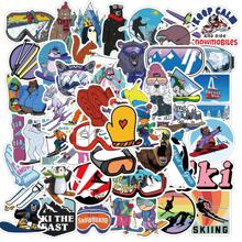50 Ski Graffiti-stickers, te gebruiken voor bagage, motorfietsen, koffers, notitieboekdecoratie, doe-het-zelf-knutselwerkjes, multifunctionele stickers, kinderen, tieners, volwassenen, waterflessen, skateboardstickers