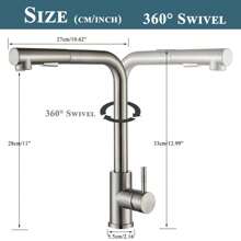 Kitchen Sink Faucet Pull Out Sprayer 360° Swivel Kitchen Faucet Single Hole Single Handle Hot And Cold Water Mixer Tap - 銀色 - 查看 3